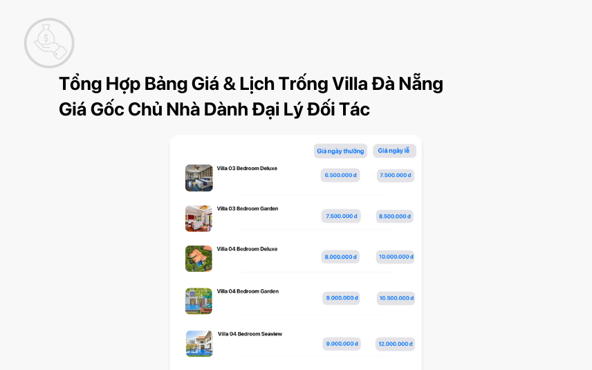 Quỹ Phòng Tổng Hợp Villa Đà Nẵng Giá Chủ Nhà: Bảng Giá Gốc & Lịch Trống Mới Nhất 2025