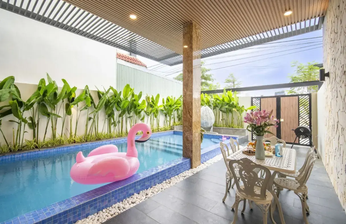 Family and friends enjoying a spacious villa stay in Da Nang