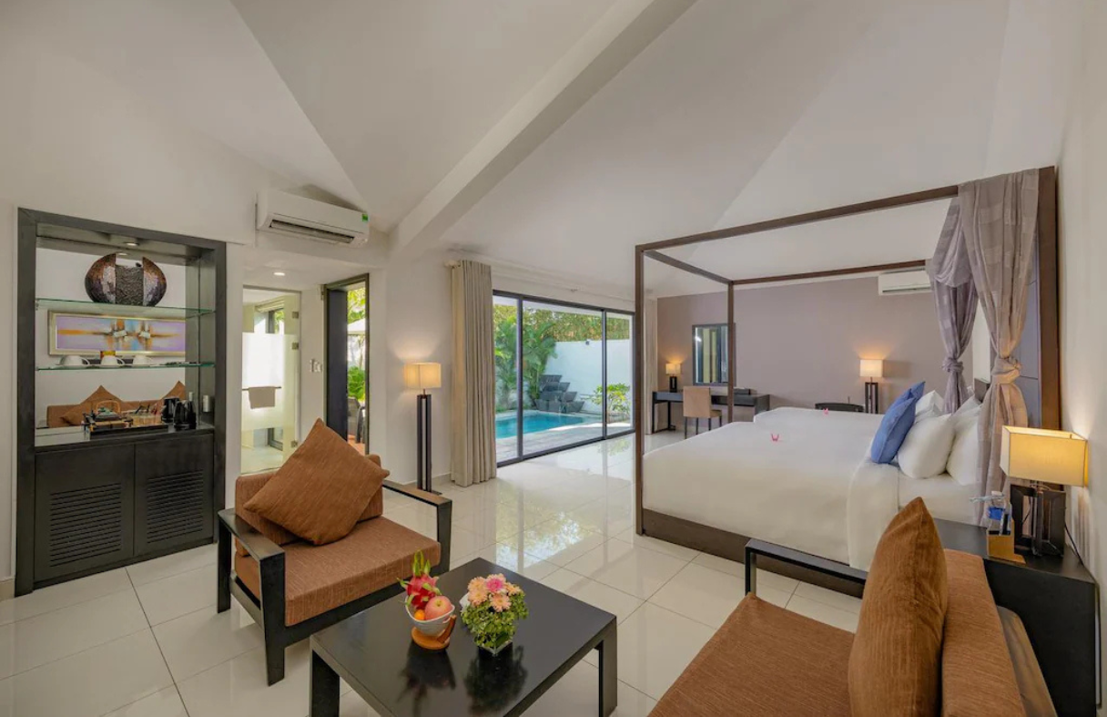Biệt thự hai phòng ngủ Grandvrio Ocean Resort Đà Nẵng, thiết kế hiện đại và tiện nghi.
