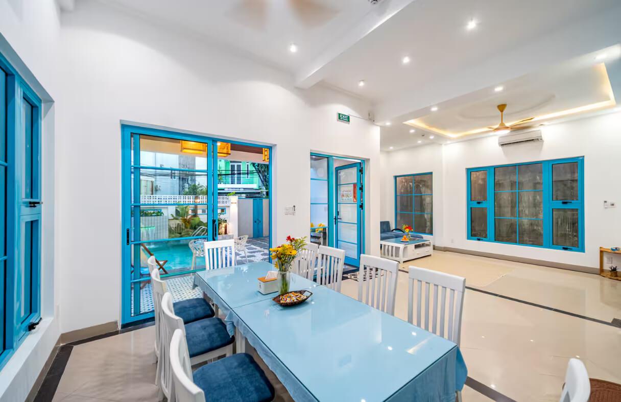 Spacious modern living room inside a Da Nang luxury villa