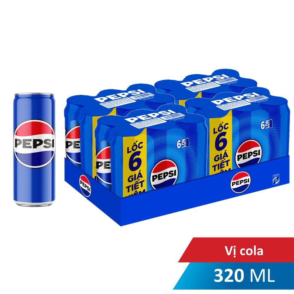 Thùng 24 lon nước giải khát có gas Pepsi 330ml