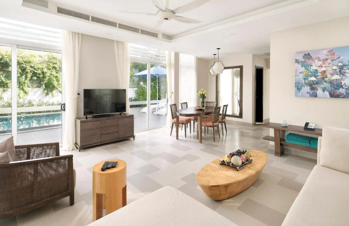 Spacious living room inside a Premier Village Da Nang villa