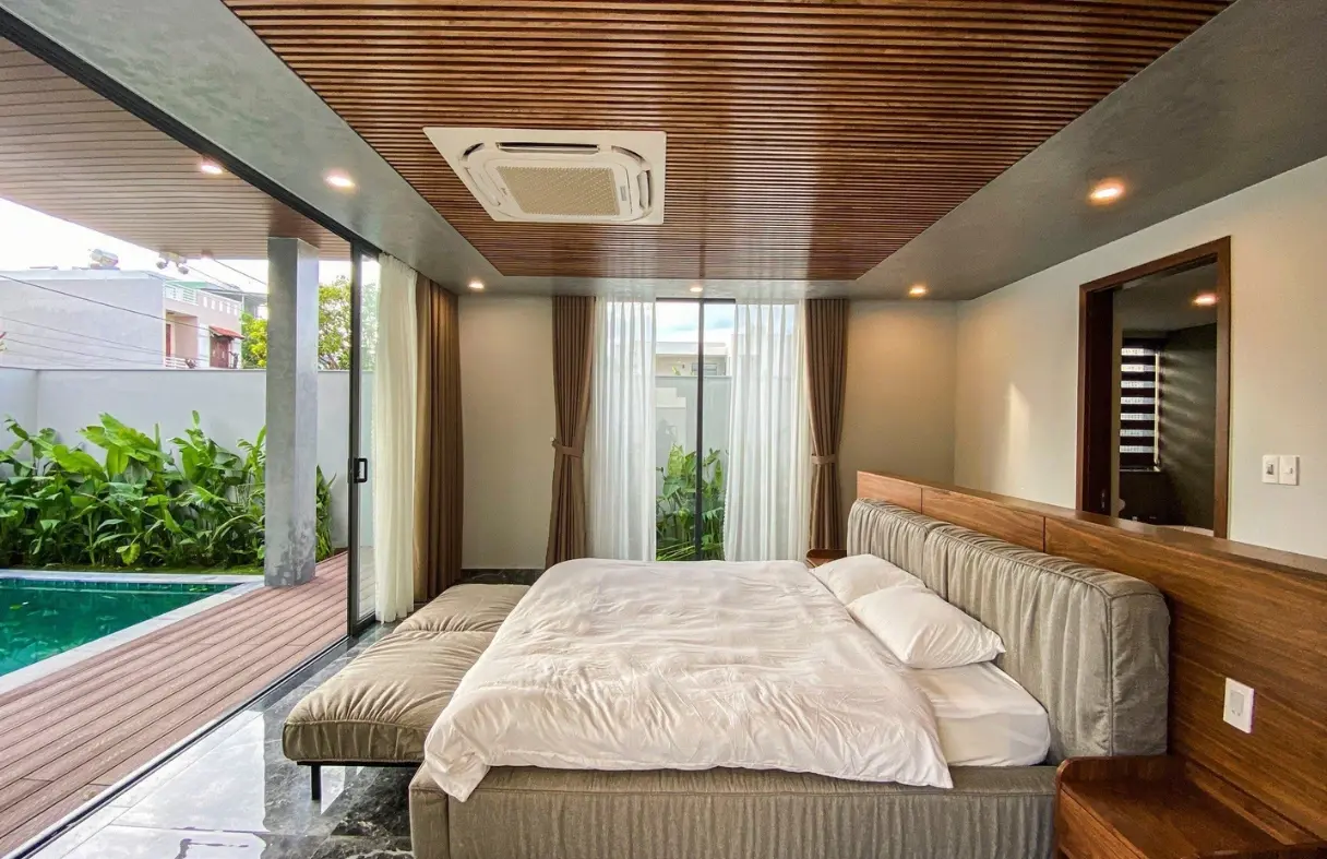 Phòng ngủ sang trọng, tiện nghi tại song cat villa 59nl.