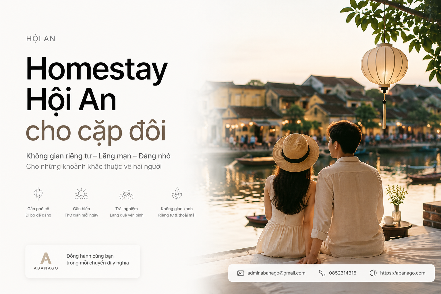 Homestay Hội An cho cặp đôi: Kinh nghiệm chọn nơi ở lãng mạn, riêng tư và đáng nhớ cùng Abanago