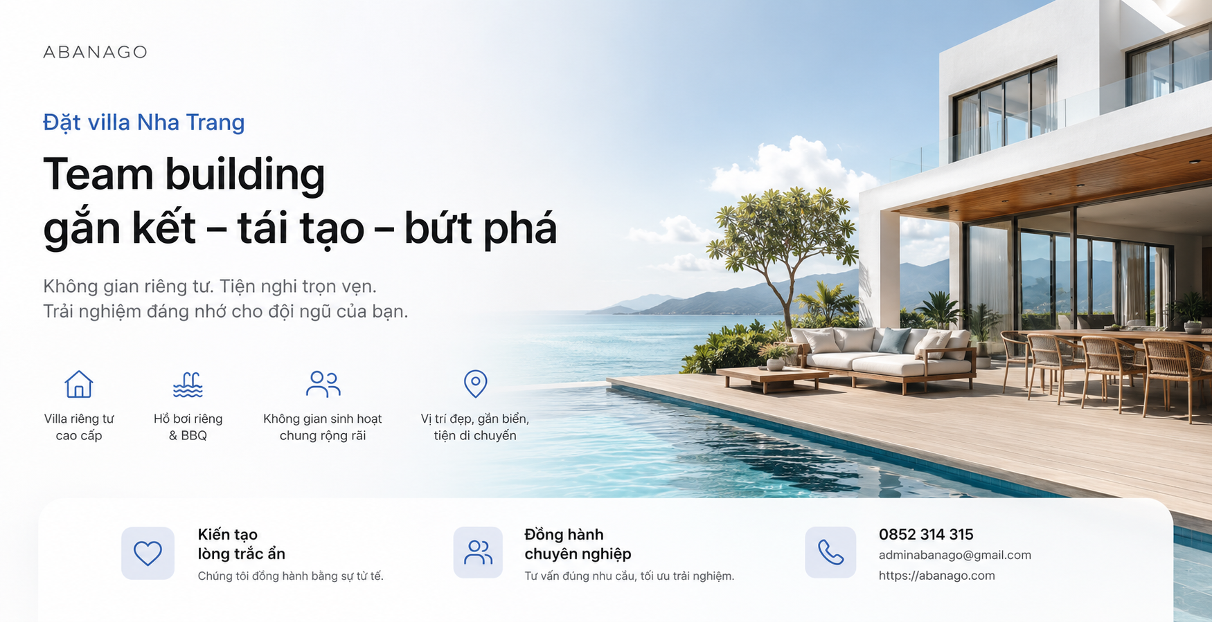 Đặt villa Nha Trang team building: Kinh nghiệm chọn villa đẹp, riêng tư, dễ tổ chức cho công ty