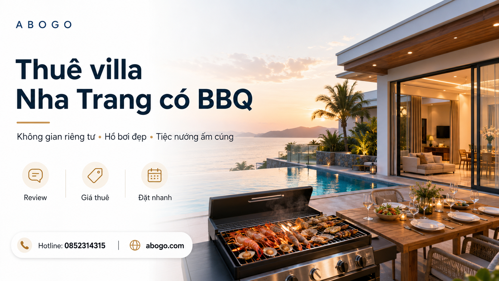 Thuê villa Nha Trang có BBQ: Không gian nghỉ dưỡng riêng tư cho những bữa tiệc ấm áp bên biển