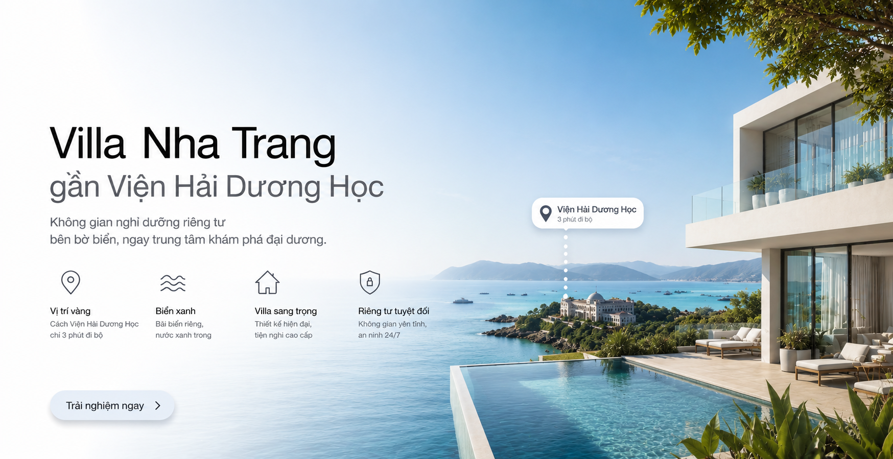 Đặt villa Nha Trang gần Viện Hải Dương Học: Kinh nghiệm chọn nơi ở riêng tư, thuận tiện và đáng nhớ