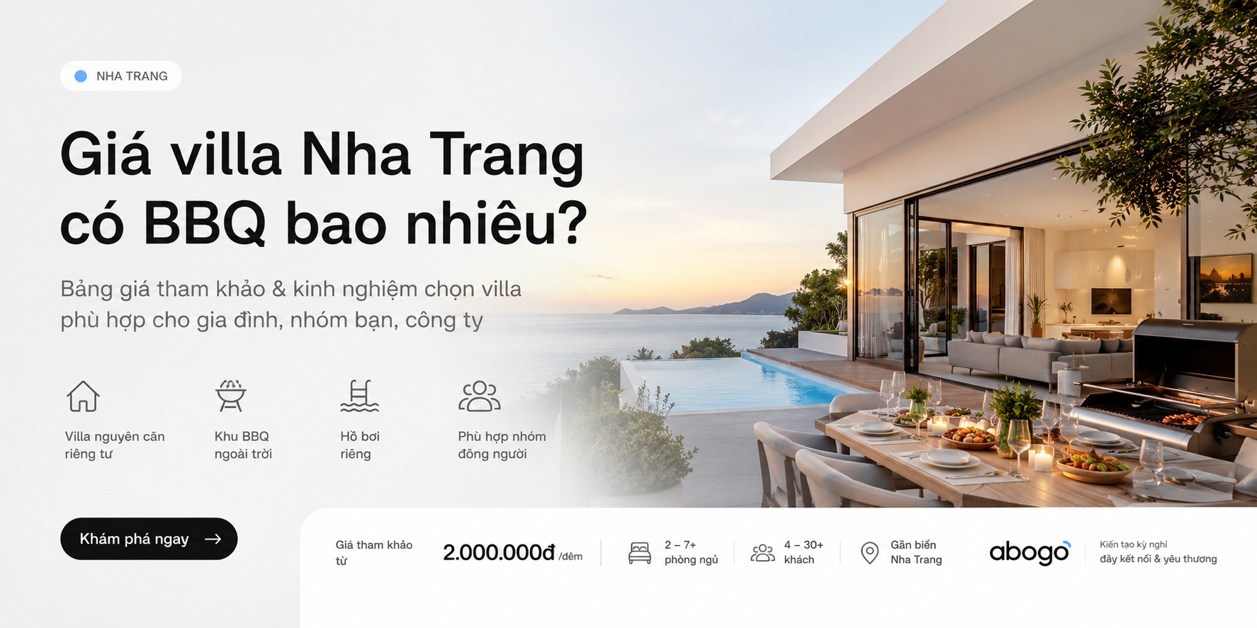 Giá villa Nha Trang có BBQ bao nhiêu? Bảng giá tham khảo và kinh nghiệm chọn villa phù hợp