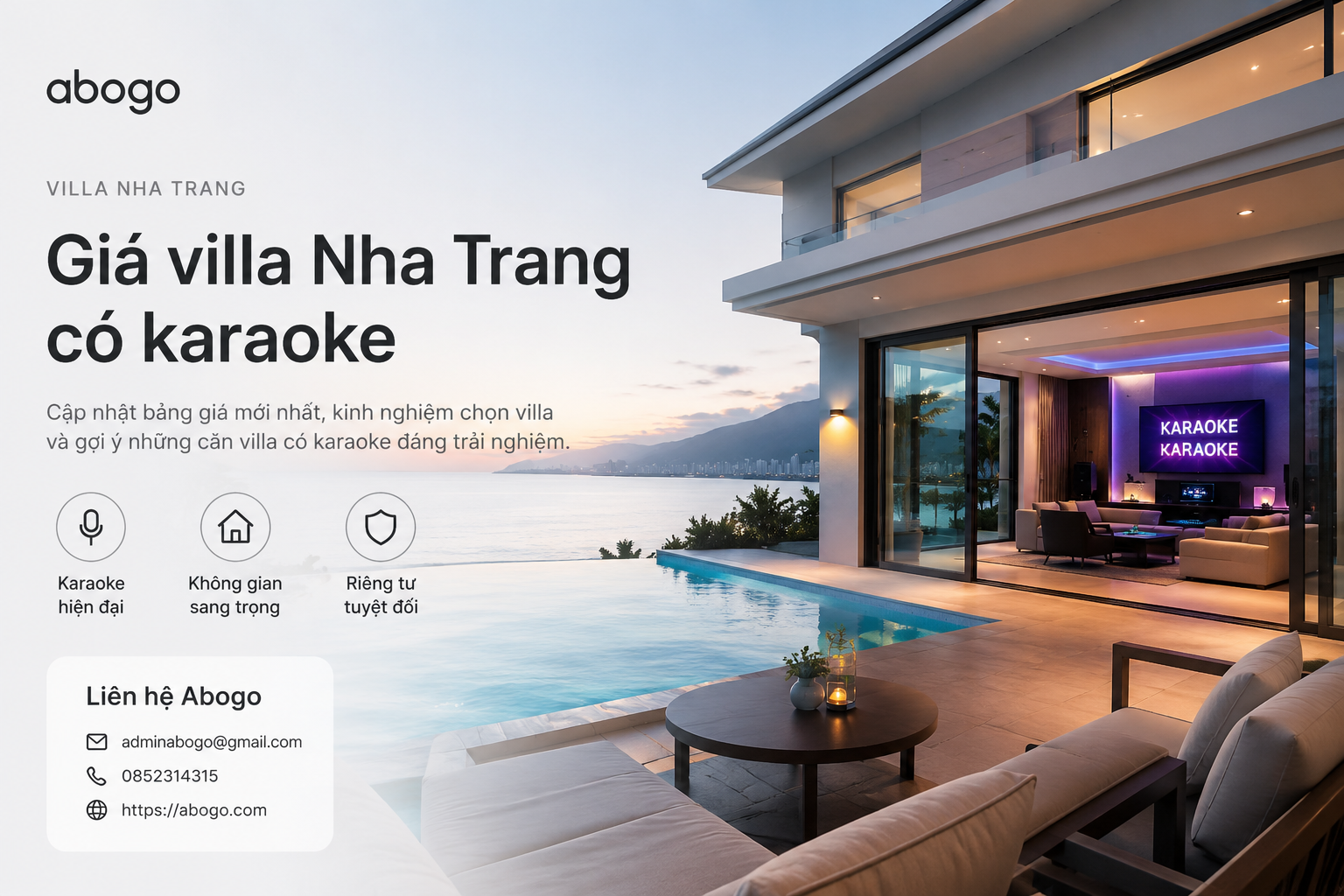 Giá villa Nha Trang có karaoke: Bảng giá tham khảo, kinh nghiệm chọn căn đẹp và cách đặt an toàn cùng Abogo