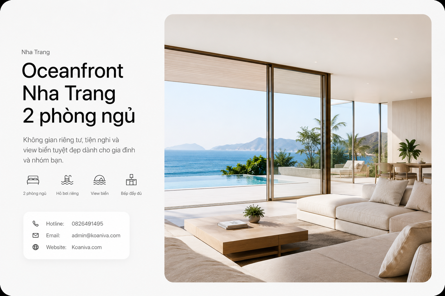 Oceanfront Nha Trang 2 phòng ngủ: Giá thuê, review và kinh nghiệm đặt villa