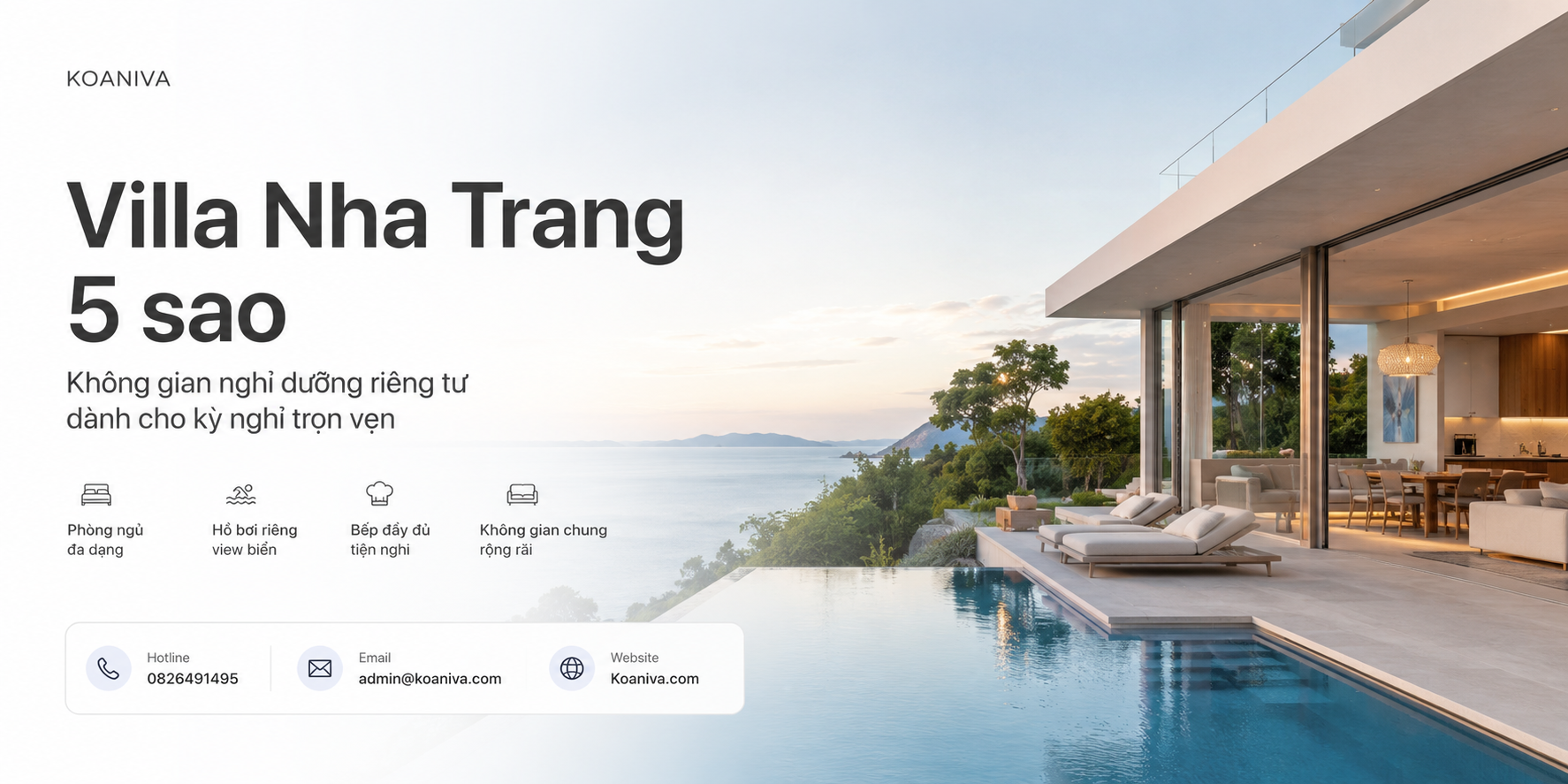 Villa Nha Trang 5 sao: Không gian nghỉ dưỡng riêng tư dành cho kỳ nghỉ trọn vẹn