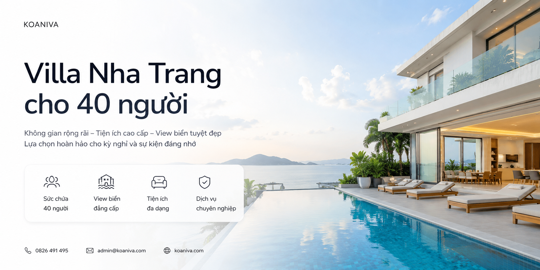 Villa Nha Trang cho 40 người: Kinh nghiệm chọn villa, bảng giá và cách đặt phù hợp cho đoàn đông