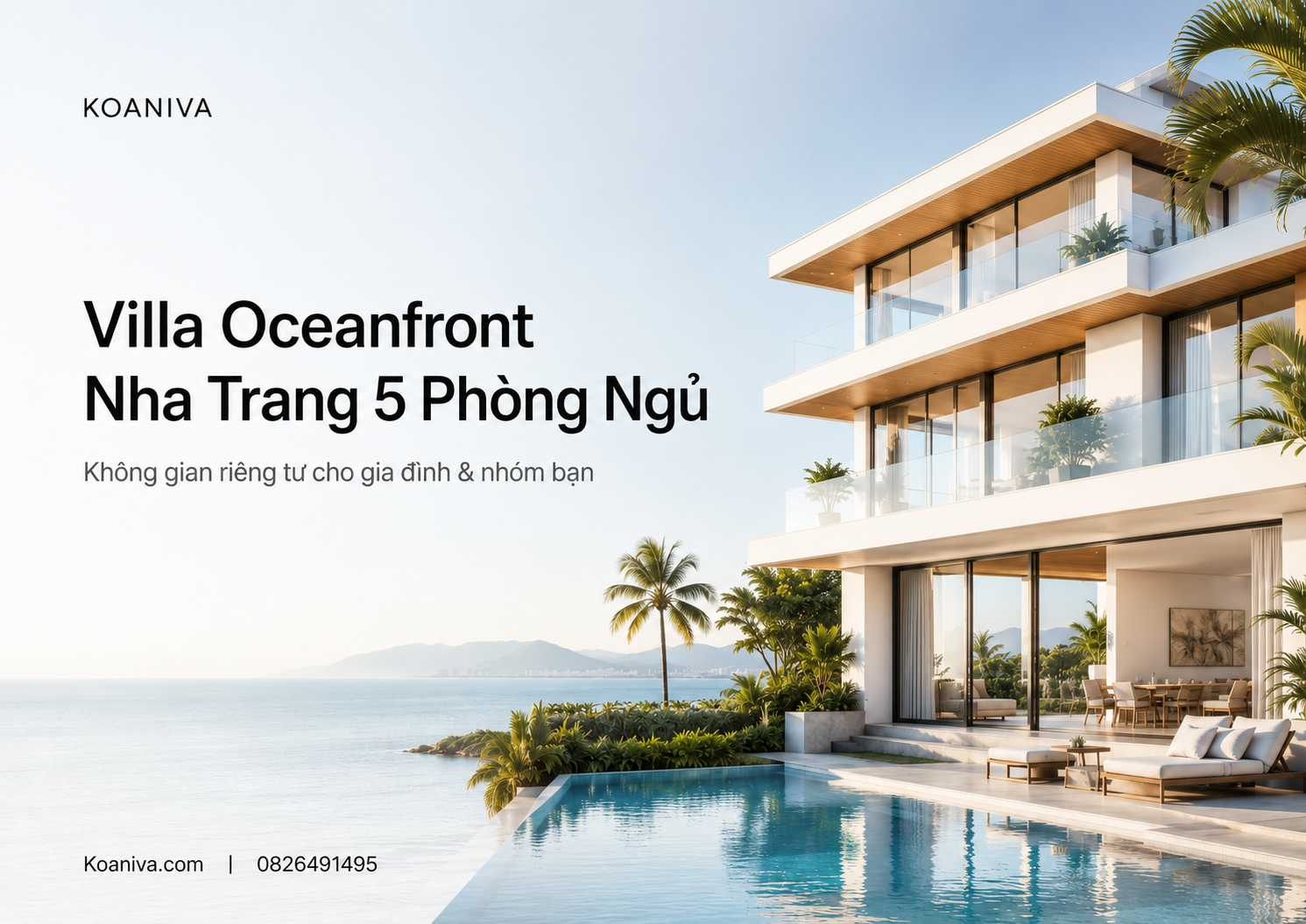 Villa Oceanfront Nha Trang 5 phòng ngủ: Không gian nghỉ dưỡng riêng tư cho gia đình và nhóm bạn