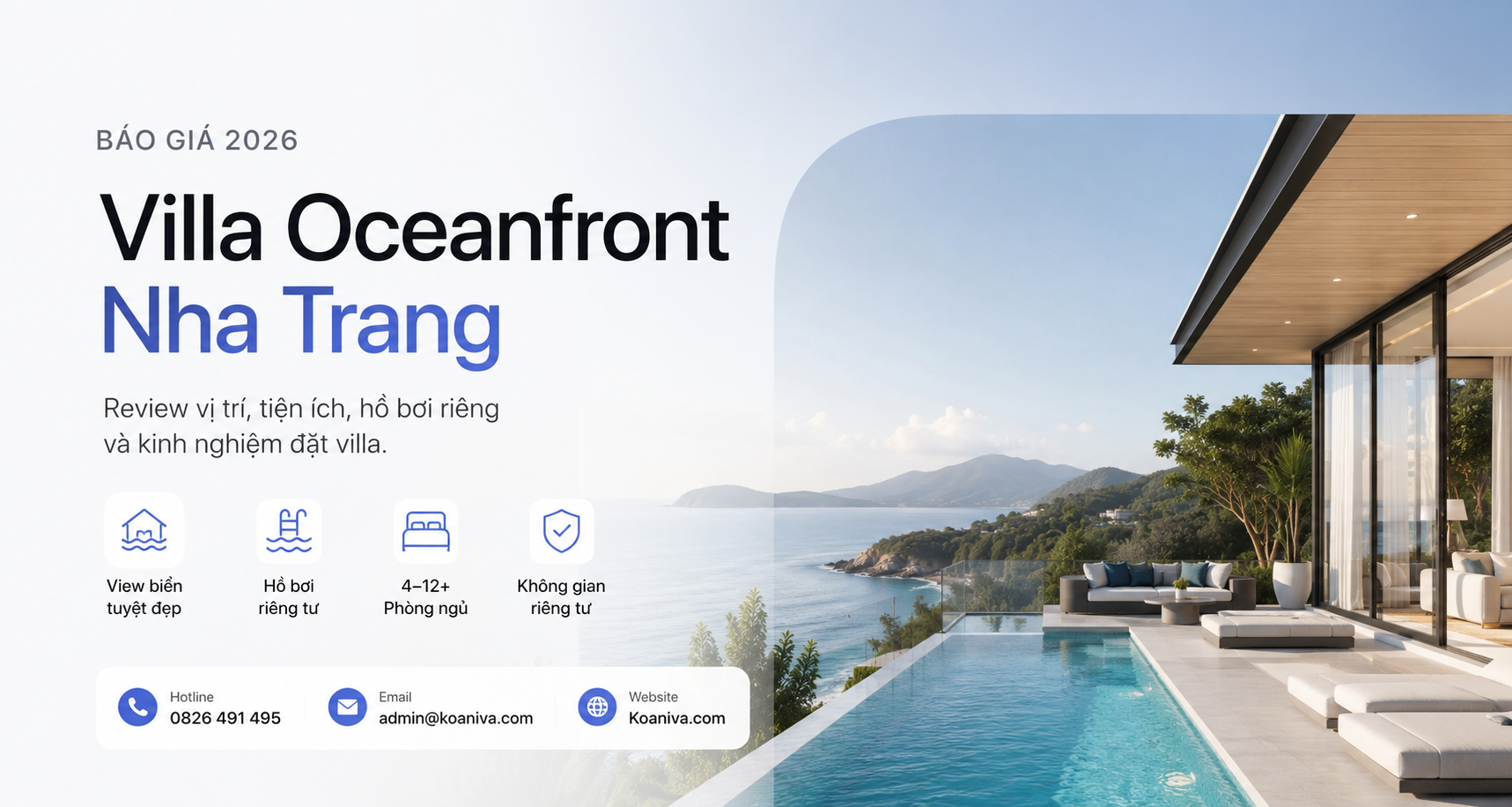 Báo Giá Villa Oceanfront Nha Trang 2026: Review, Giá Thuê Và Cách Đặt Villa