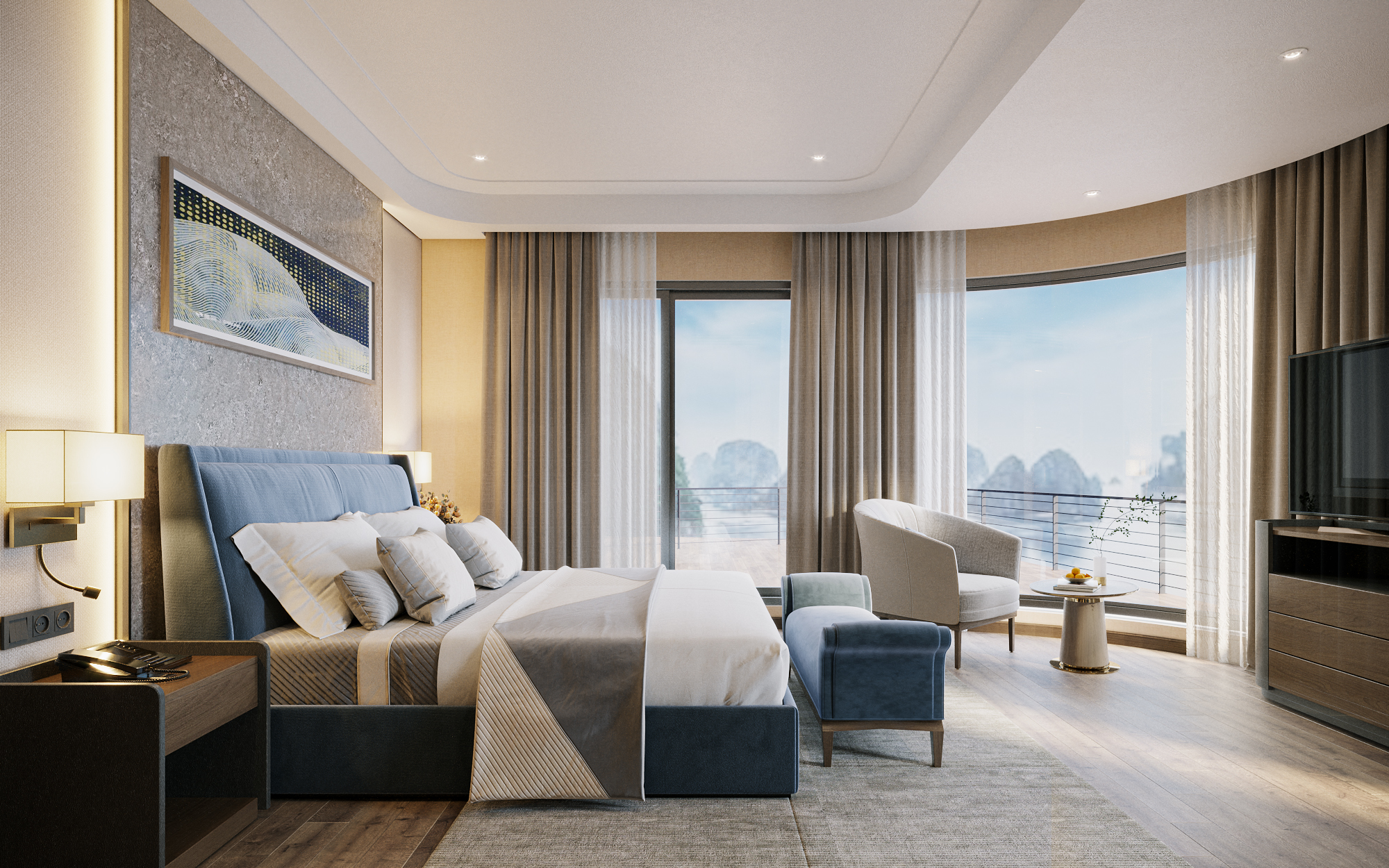 Horizon Suite 65m2 tầng 4, số lượng 2 cabin,1db, ban công,  bồn,  jacuzzi