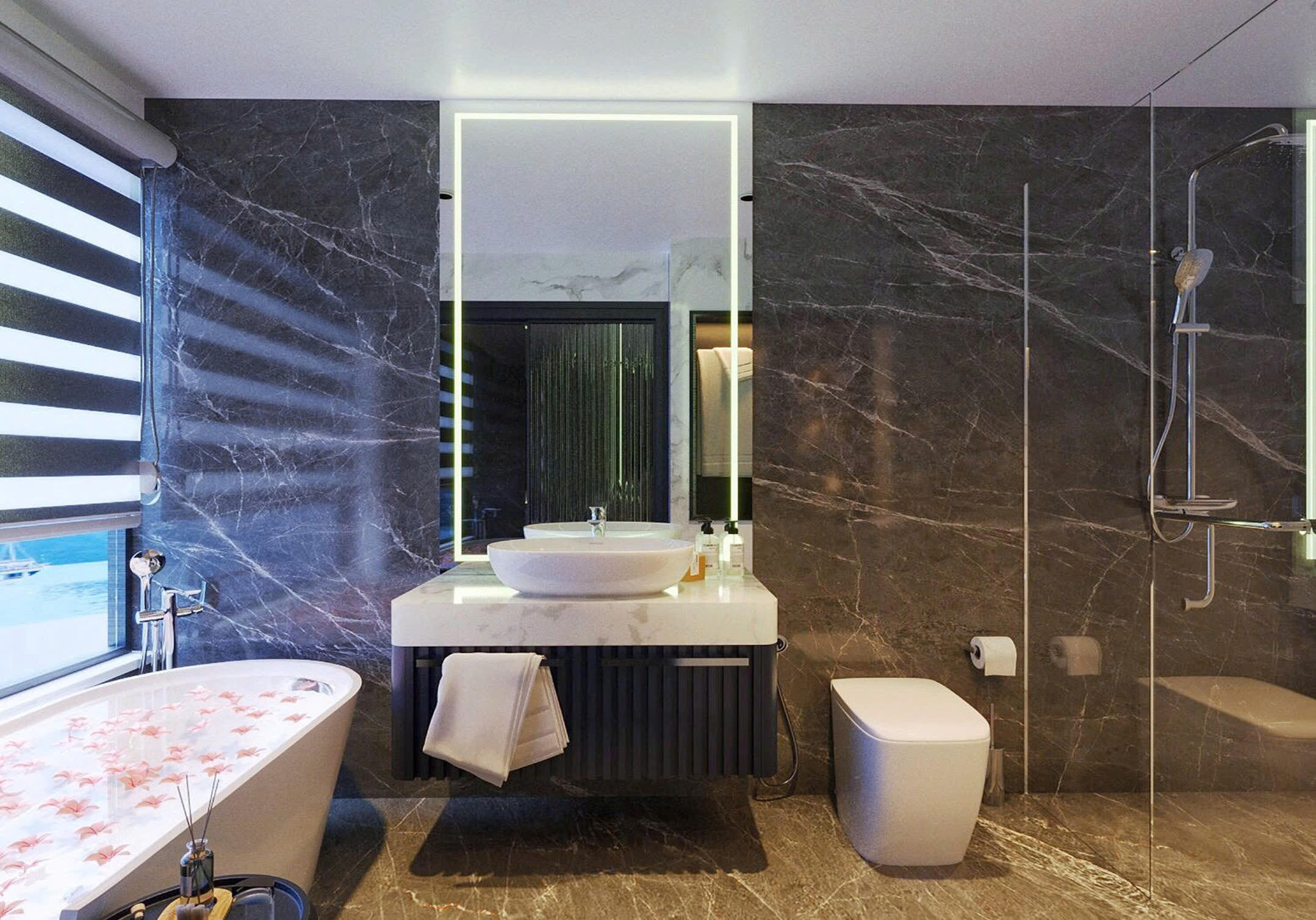 JUN SUITE ( ban công , bồn tắm , tầng 1) 8 cabin , 4 trip jun