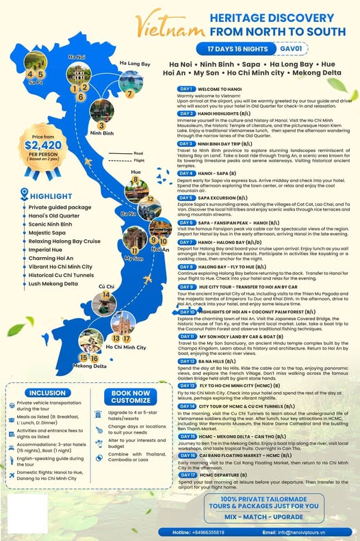 Khám phá Việt Nam cùng VIP TOURS