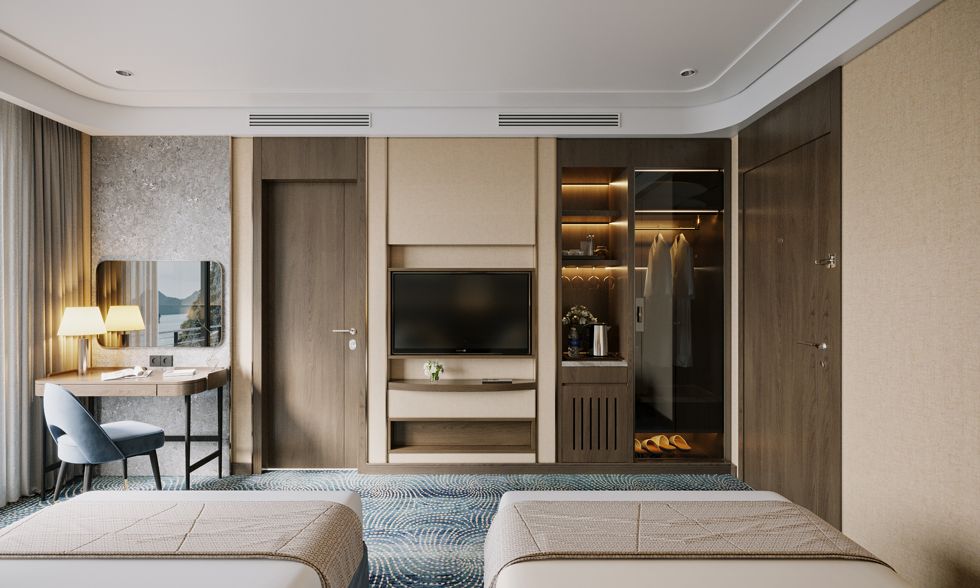 Legacy Suite 33m2, Vị trí tầng 2+3+4 số lượng 20 cabin. ban công,  bồn,  jacuzzi