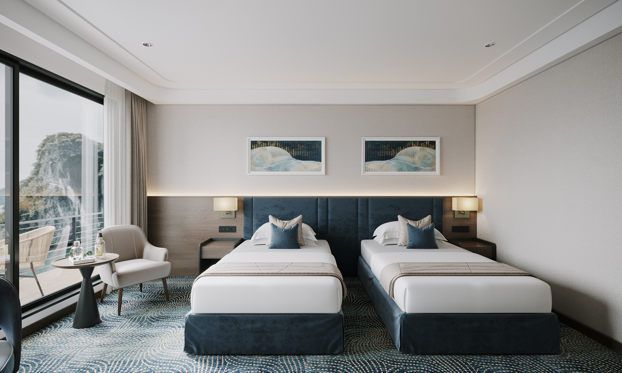 Ocean Deluxe 32m2 Tầng 1, 10 cabin, ban công,  bồn,  jacuzzi