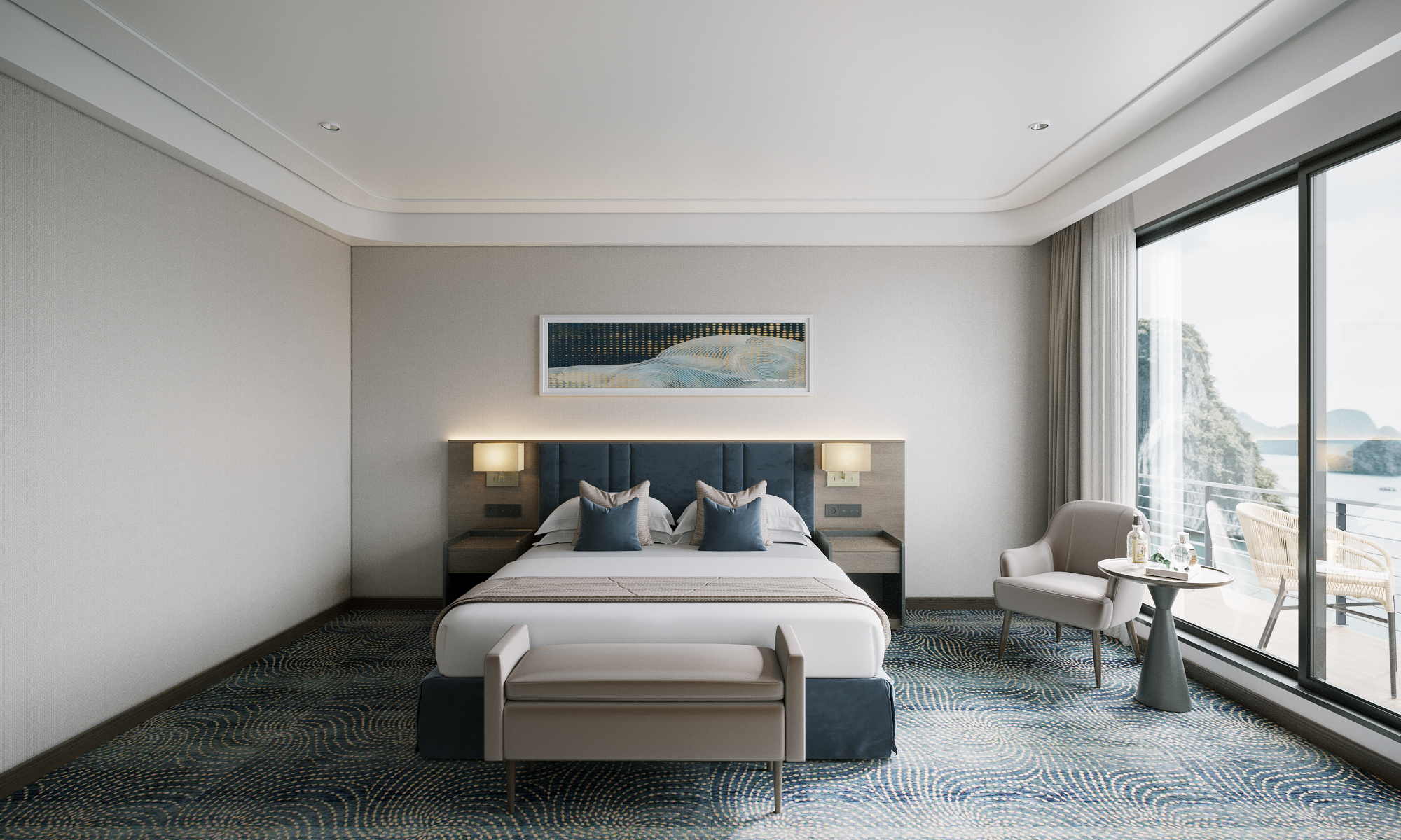 Ocean Junior 30m2 tầng 1 hoặc tầng 3 số lượng 3 cabin, ban công, ko bồn, ko jacuzzi