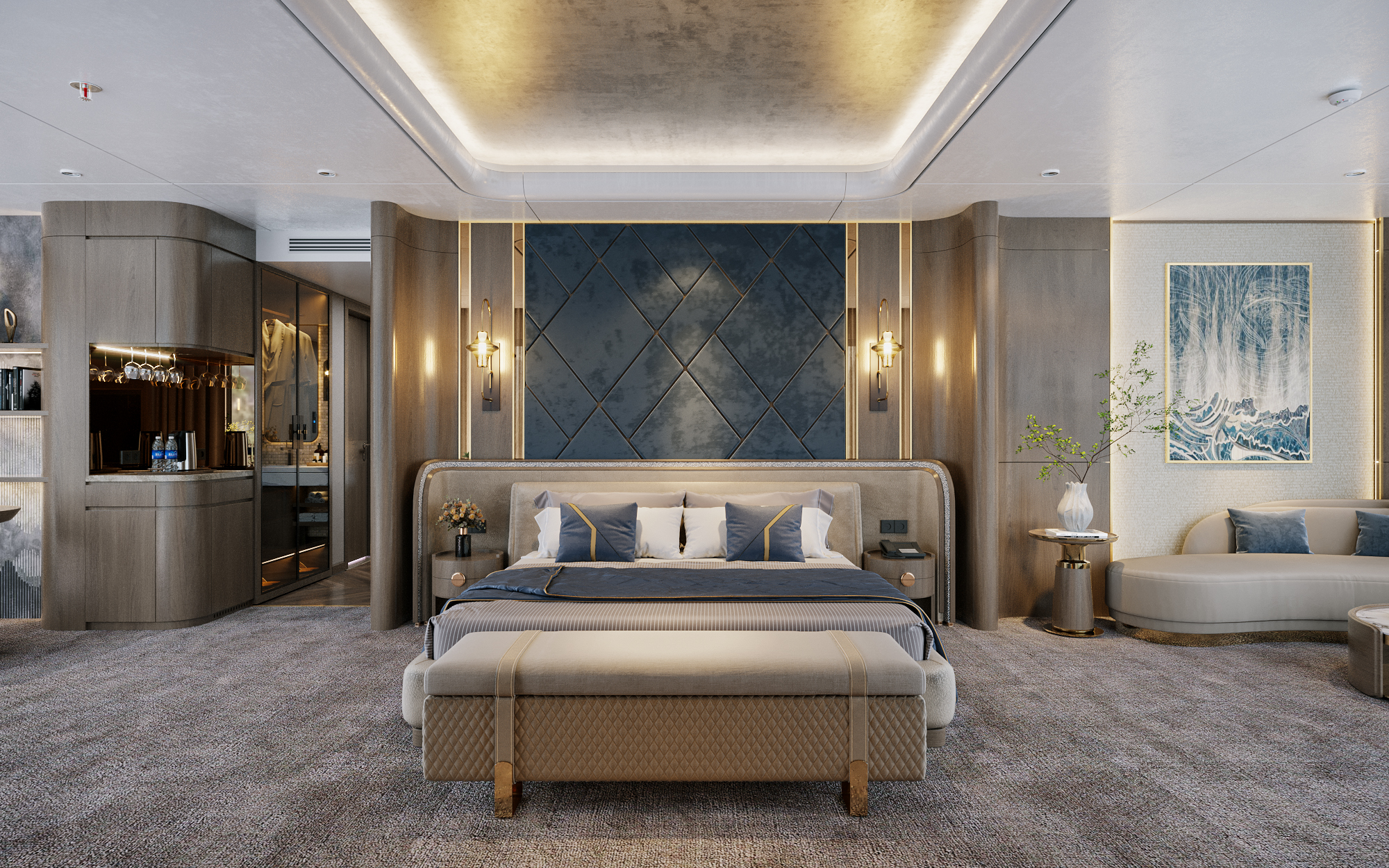 President Suite 126m2, tầng 3 , 1 cabin,1db, ban công,  bồn,  jacuzzi