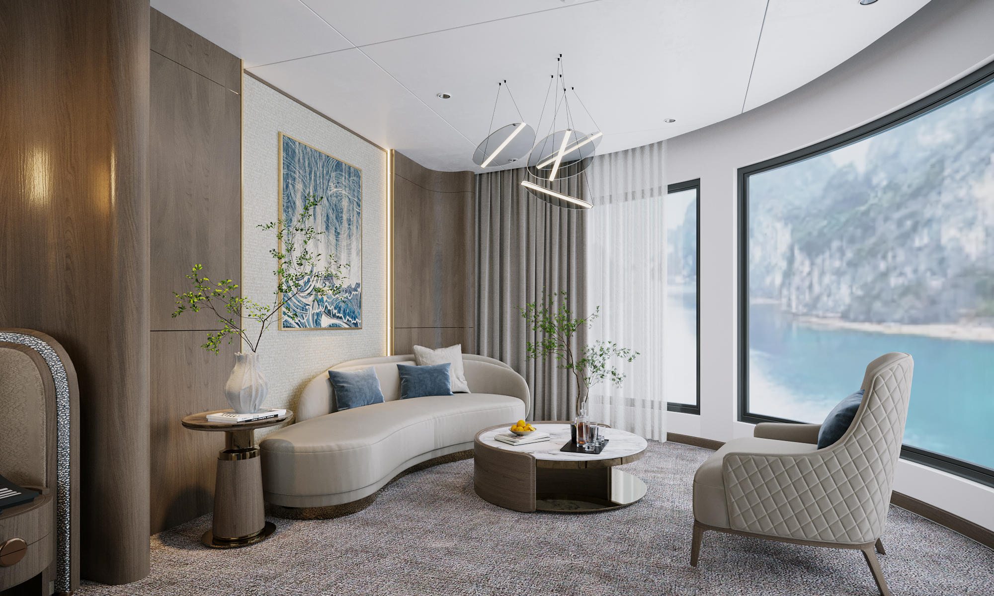 President Suite 126m2, tầng 3 , 1 cabin,1db, ban công,  bồn,  jacuzzi