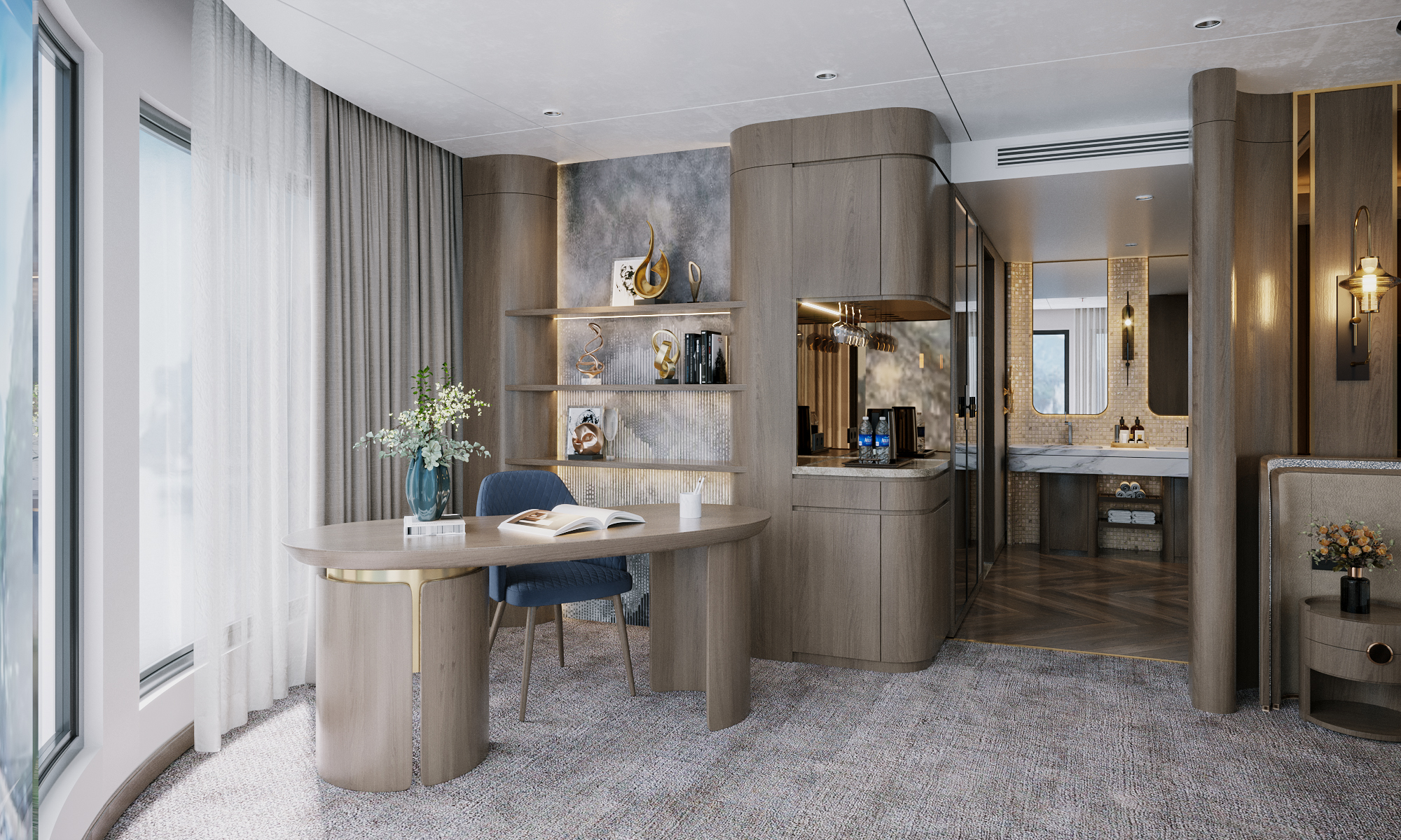 President Suite 126m2, tầng 3 , 1 cabin,1db, ban công,  bồn,  jacuzzi