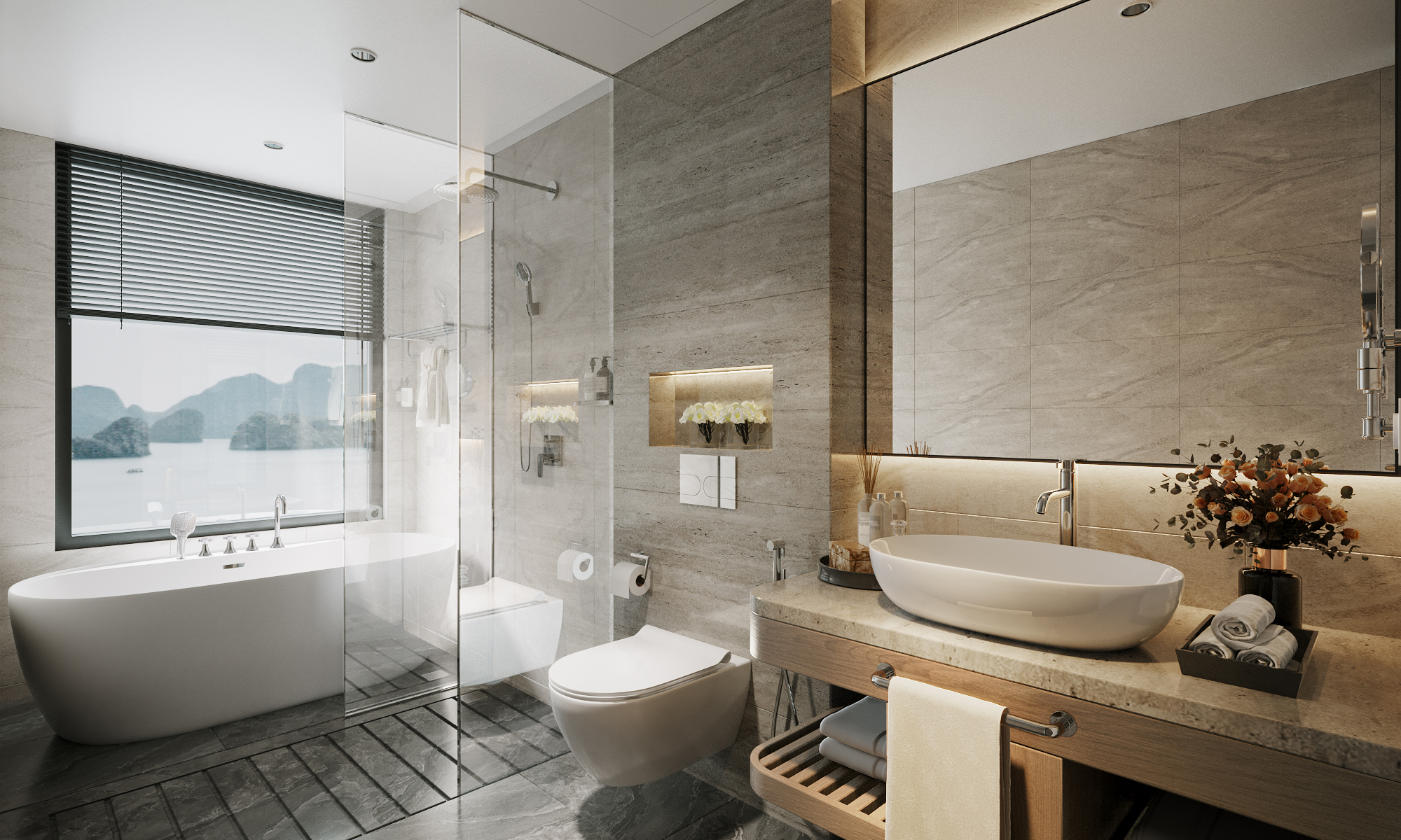 Horizon Suite 65m2 tầng 4, số lượng 2 cabin,1db, ban công,  bồn,  jacuzzi