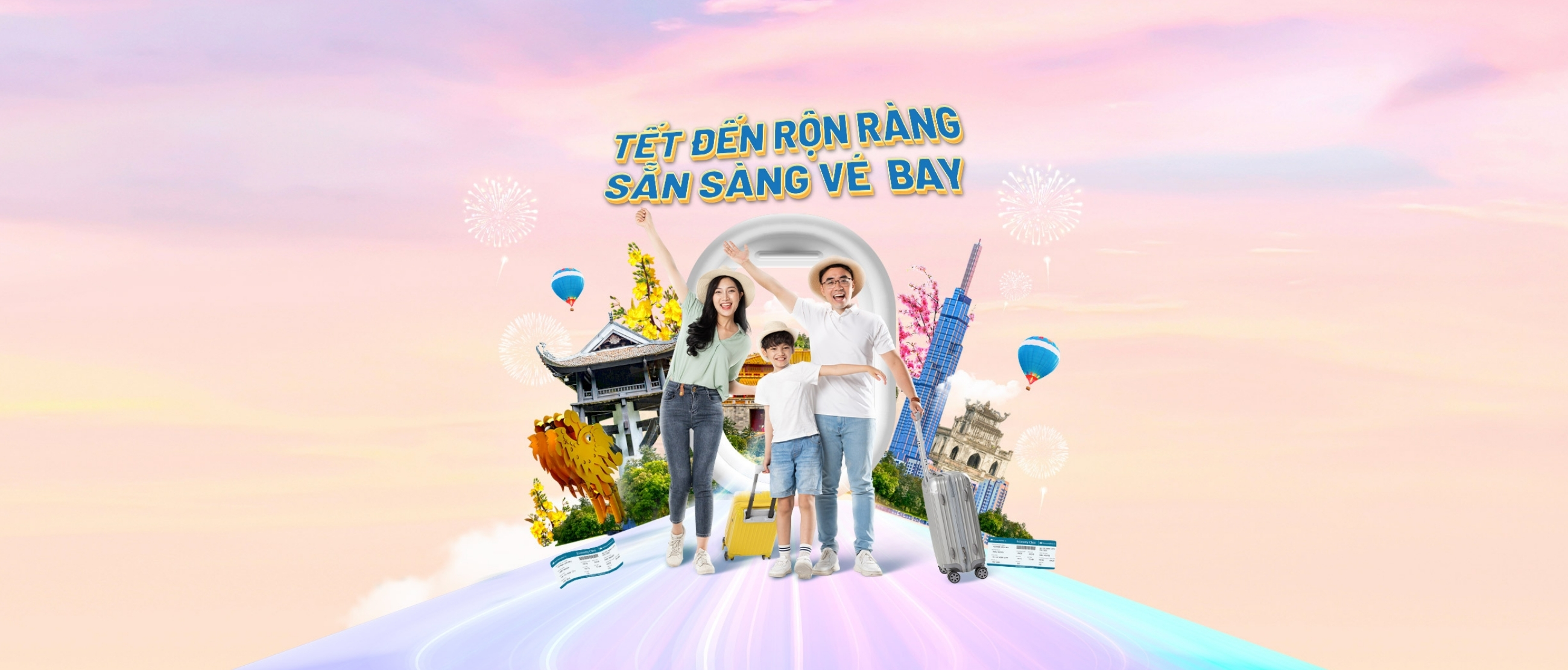 Banner khuyến mãi bay dịp tết