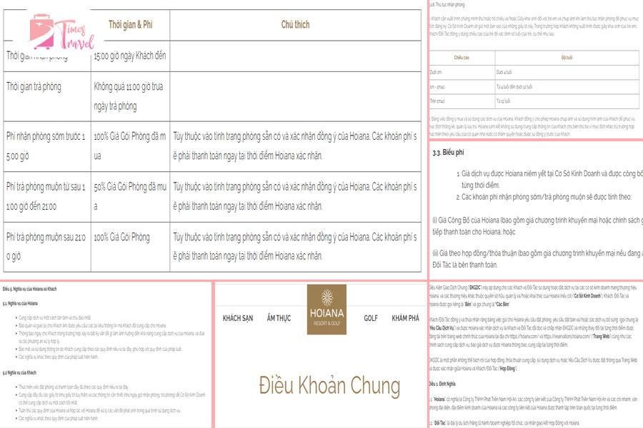 Các quy định của New World Hoiana được công khai trên trang chủ