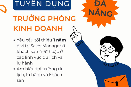 VINTRAVEL TUYỂN DỤNG TPKD ĐÀ NẴNG THÁNG 01.2024